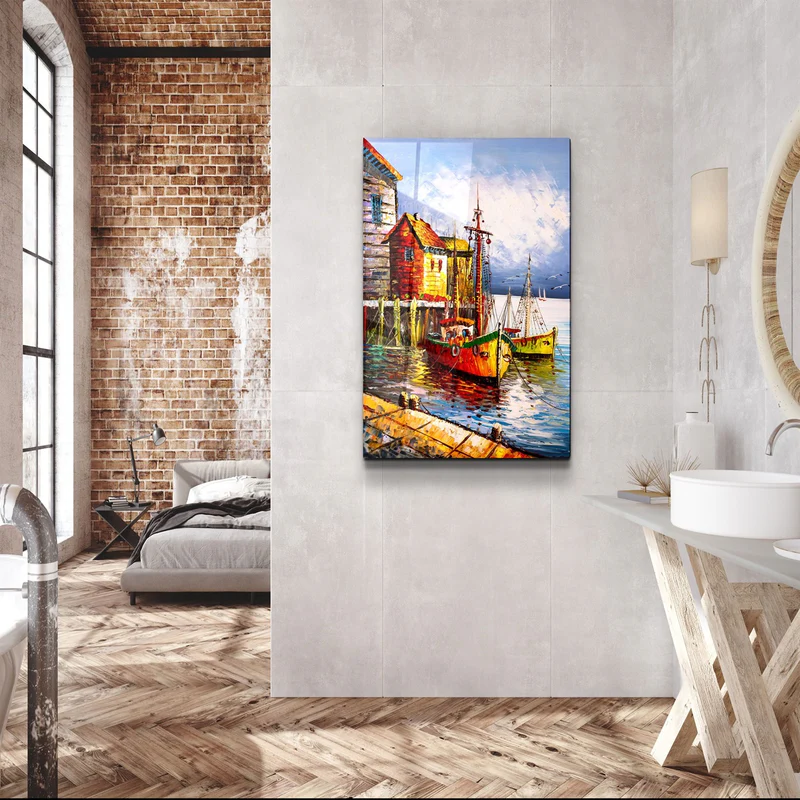 ・"Closed Door and Windows"・Glass Wall Art - Image 3