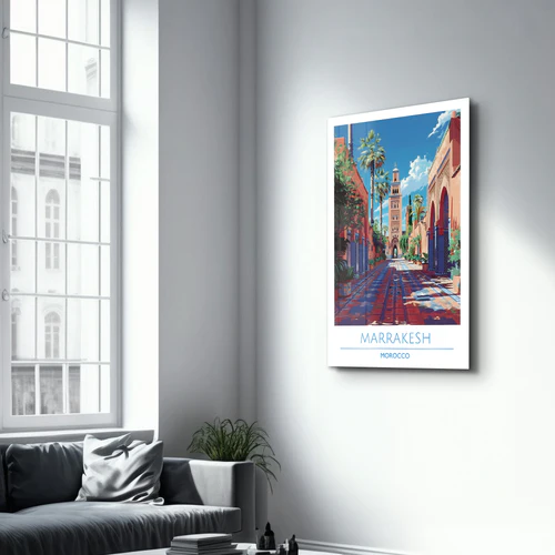 Marrakesh Morocco-Travel Posters | Glass Wall Art - Image 2