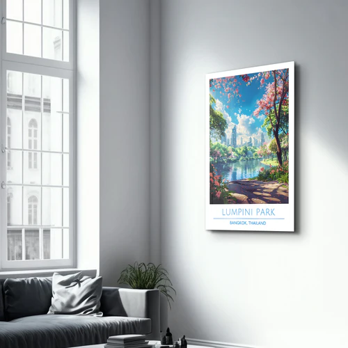 Lumpini Park-Bangkok Thailand-Travel Posters | Glass Wall Art - Image 2