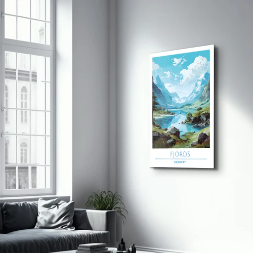 Fjords Norway-Travel Posters | Glass Wall Art - Image 2