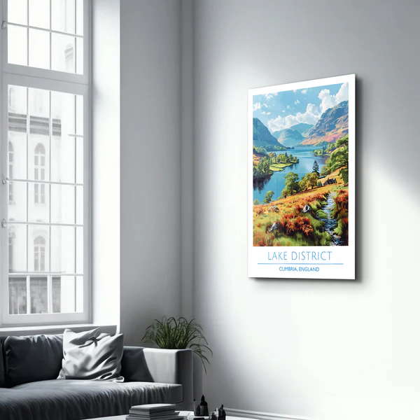 Lake District-Cumbria England-Travel Posters | Glass Wall Art - Image 2