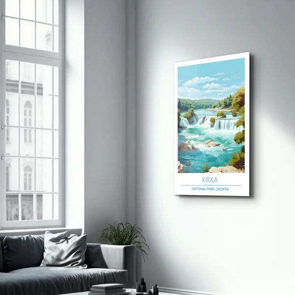 Krka-National Park Croatia-Travel Posters | Glass Wall Art - Image 2