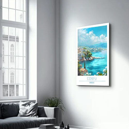 Corfu Greece-Travel Posters | Glass Wall Art - Image 2