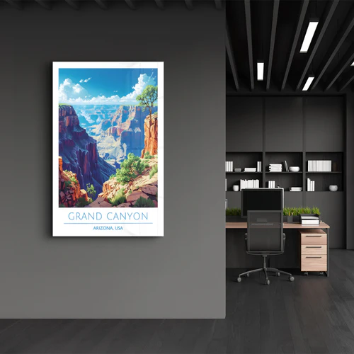 Grand Canyon-Arizona USA-Travel Posters | Glass Wall Art - Image 3