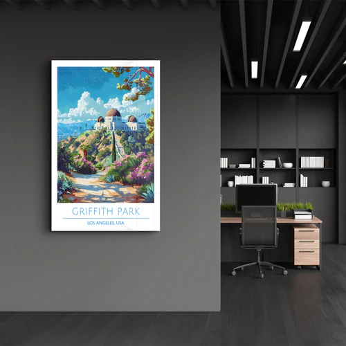 Griffith Park-Los Angeles USA-Travel Posters | Glass Wall Art - Image 3
