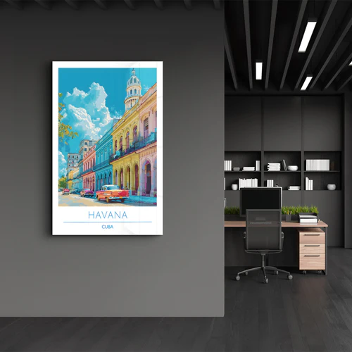 Havana Cuba-Travel Posters | Glass Wall Art - Image 3