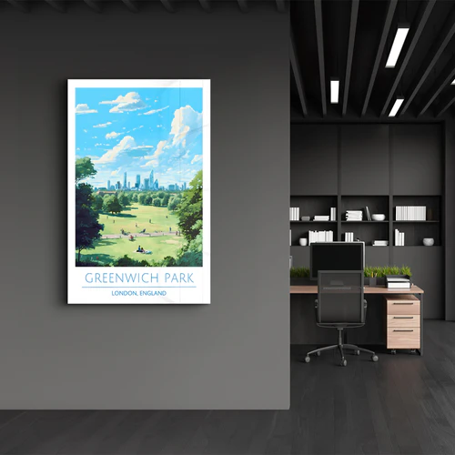 Greenwich Park-London England-Travel Posters | Glass Wall Art - Image 3