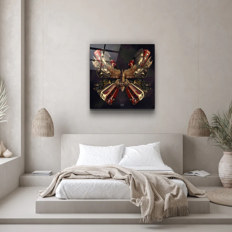 ・"Butterfly London"・Designers Collection Glass Wall Art - Image 3