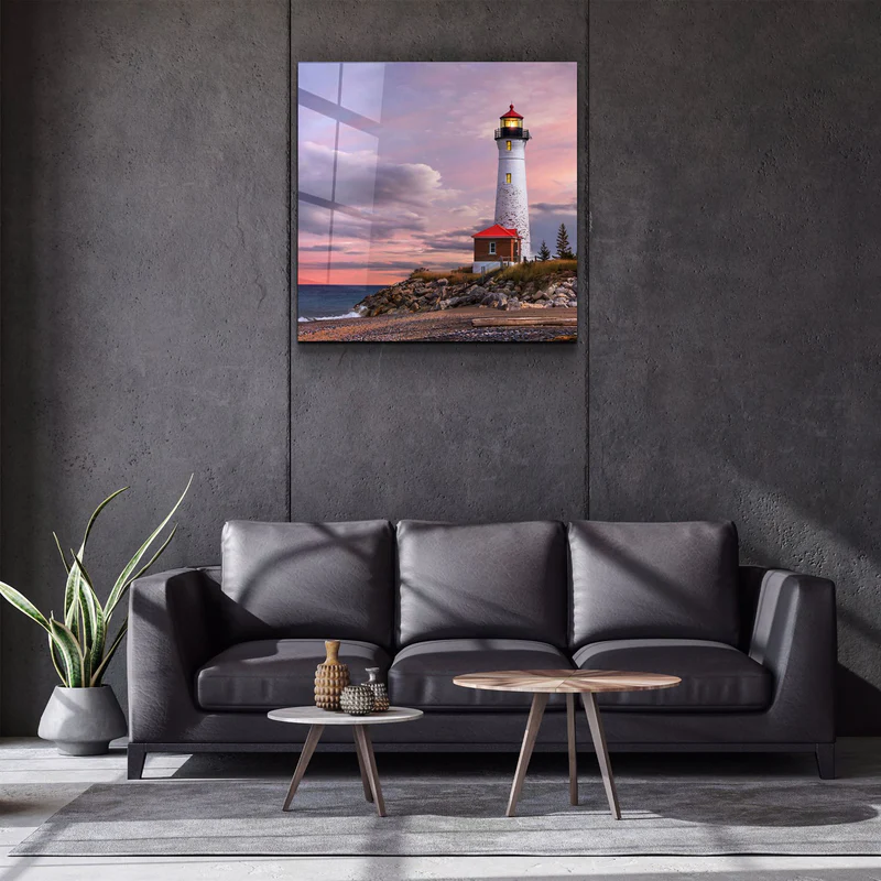 ・"Lighthouse"・Glass Wall Art - Image 2
