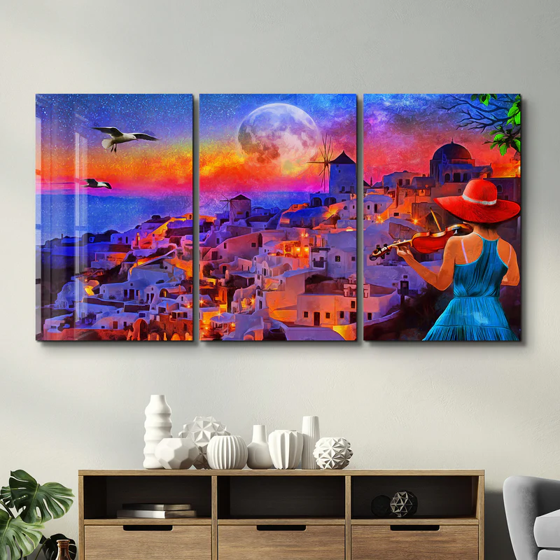 ・"Dream Town - Trio"・Glass Wall Art - Image 3