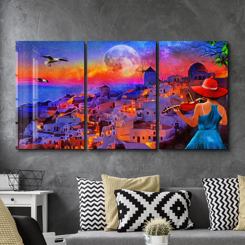 ・"Dream Town - Trio"・Glass Wall Art - Image 2