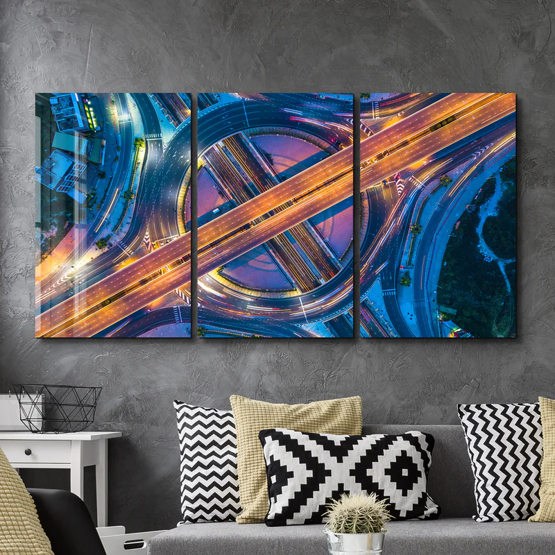 ・"Intersection - Trio"・Glass Wall Art - Image 2