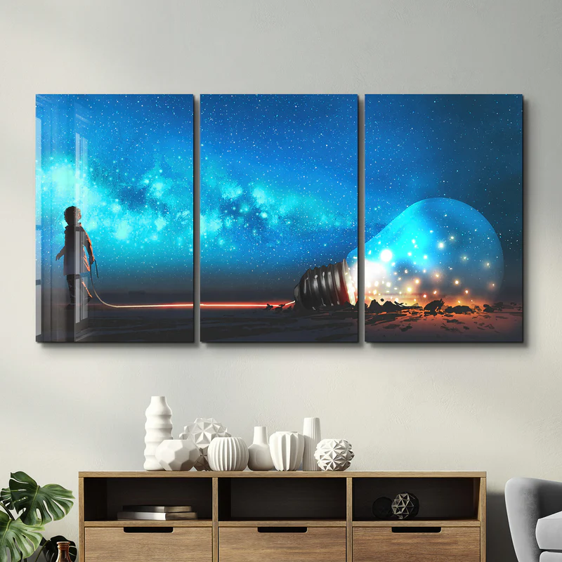 ・"Need a Light - Trio"・Glass Wall Art - Image 3