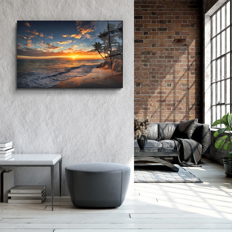 ・"Palm Trees"・Glass Wall Art - Image 3
