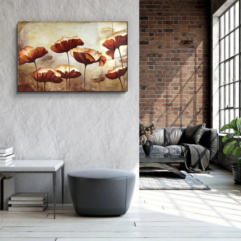 ・"Vintage Flowers"・Glass Wall Art - Image 3