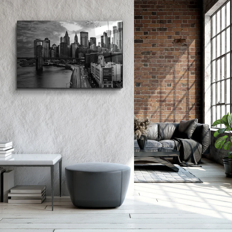 ・"Empty Road in Downtown"・Glass Wall Art - Image 3