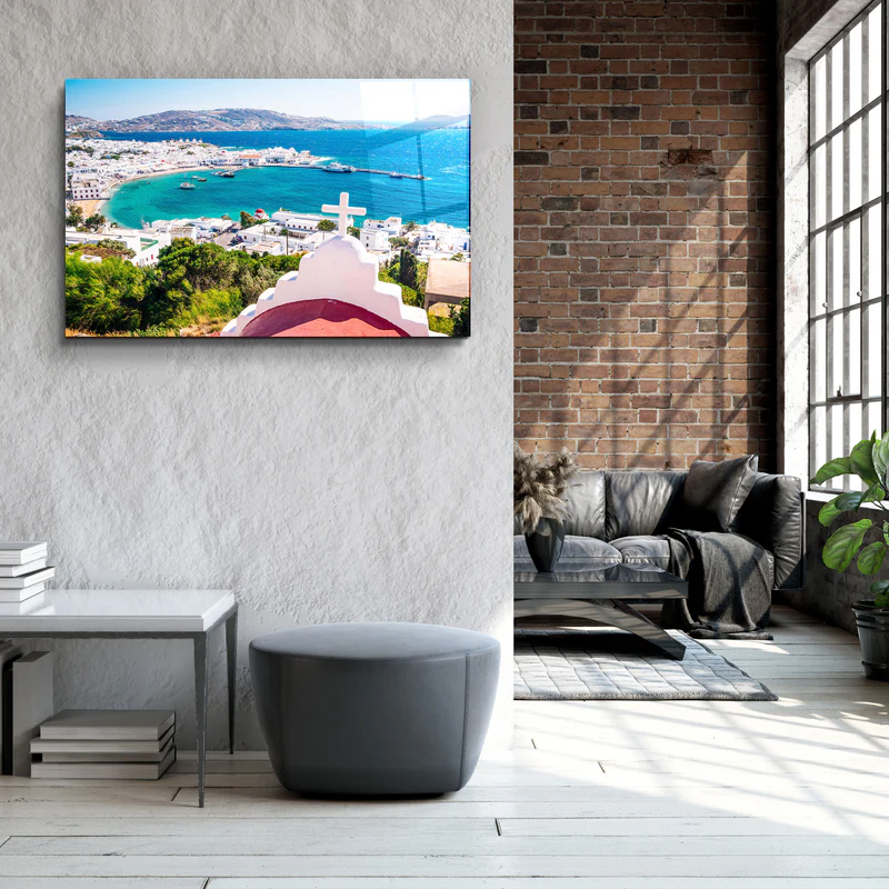 ・"Mykonos - Greece"・Glass Wall Art - Image 3