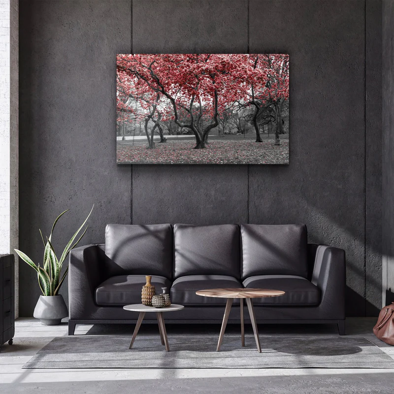 ・"Red Tree 2"・Glass Wall Art - Image 2