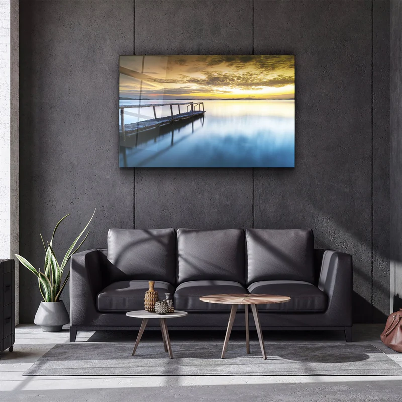 ・"Sunset on the Beach"・Glass Wall Art - Image 3