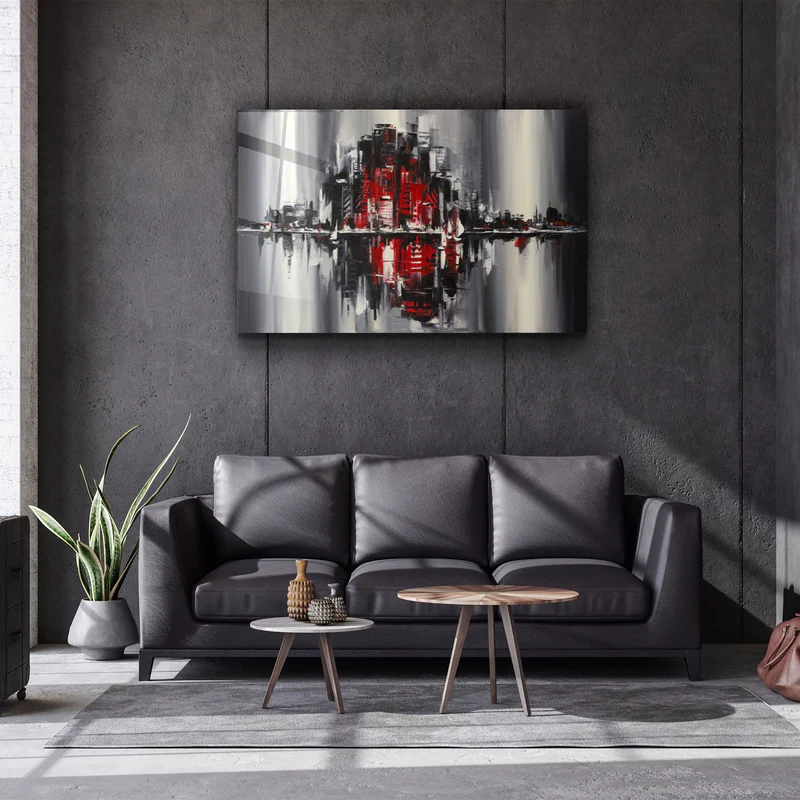 ・"Digicity Abstract"・Glass Wall Art - Image 2