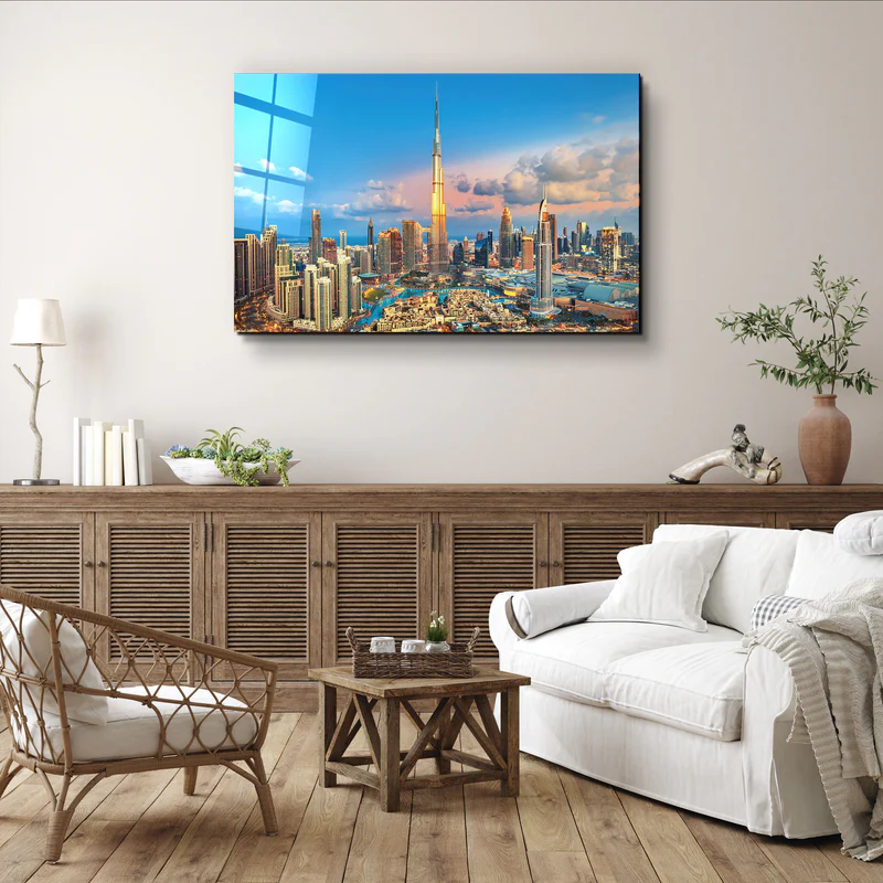 ・"Dubai Sykline - UAE"・Glass Wall Art - Image 2
