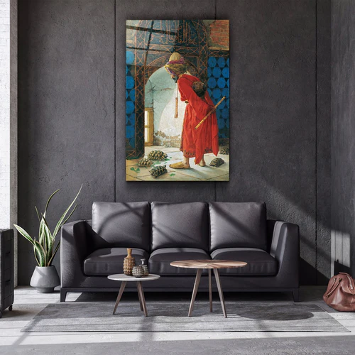 ・"The Tortoise Trainer 1906 Osman Hamdi"・Glass Wall Art - Image 2