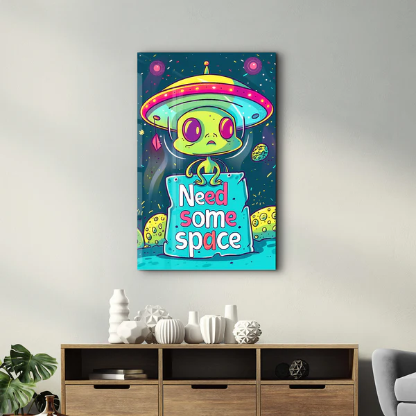 Need Some Space | Designers Collection Glass Wall Art - Image 2