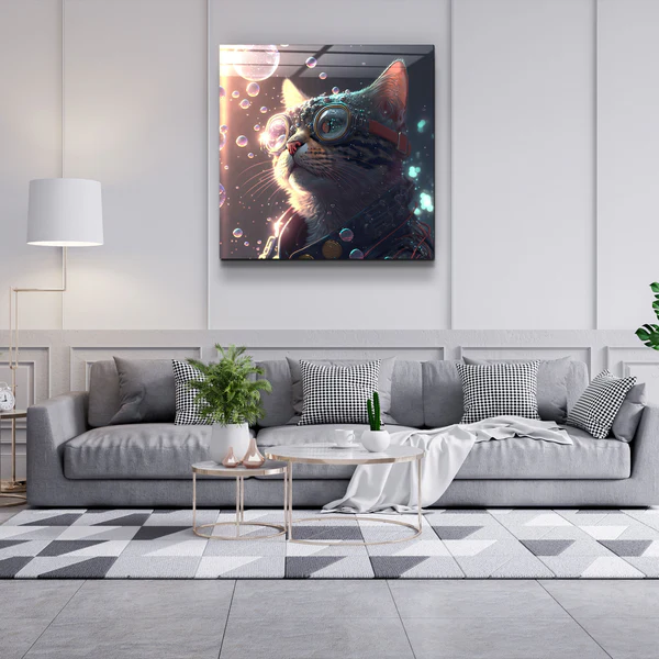 ."Thinker". Secret World Collection Glass Wall Art - Image 2