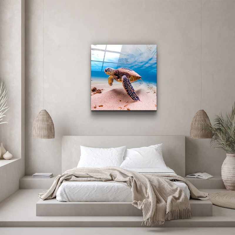 ・"Sea Turtle"・Glass Wall Art - Image 3