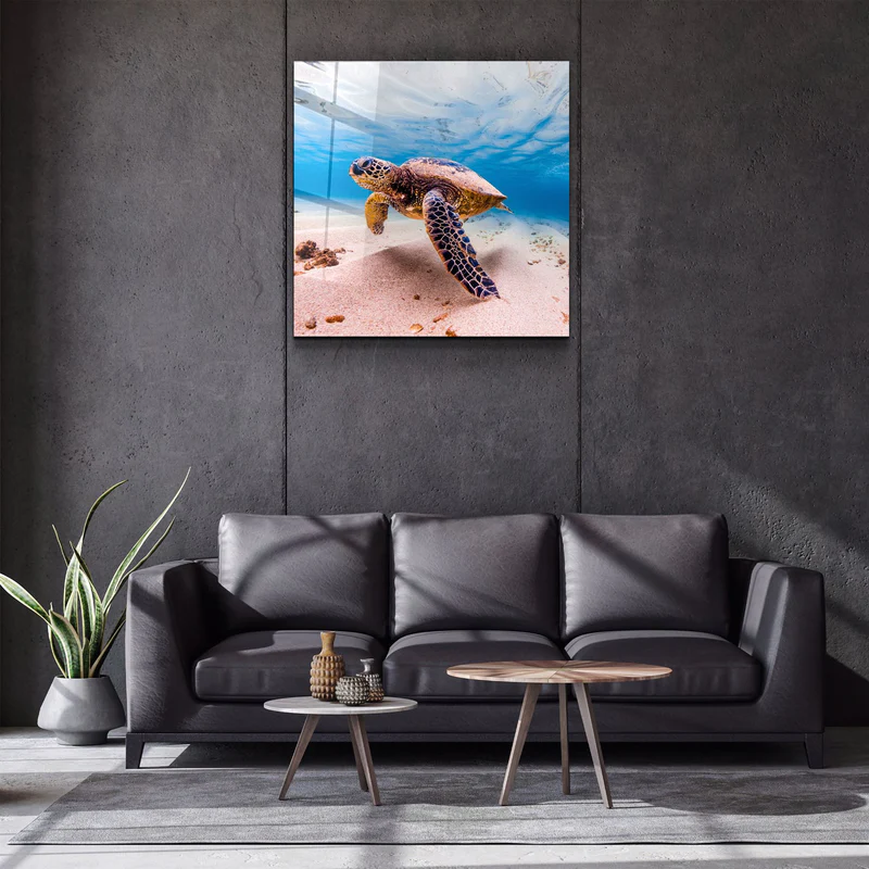 ・"Sea Turtle"・Glass Wall Art - Image 2