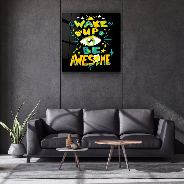 ・"Be Awesome"・Glass Wall Art - Image 2