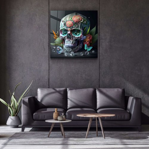 ."Diamond Skul". Secret World Collection Glass Wall Art - Image 3