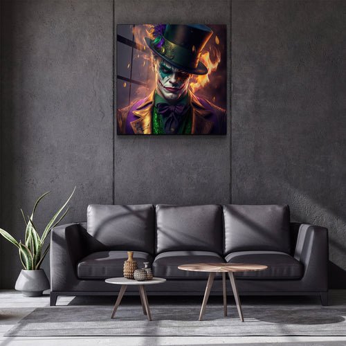 ."Joker of the Dark Side". Secret World Collection Glass Wall Art - Image 3