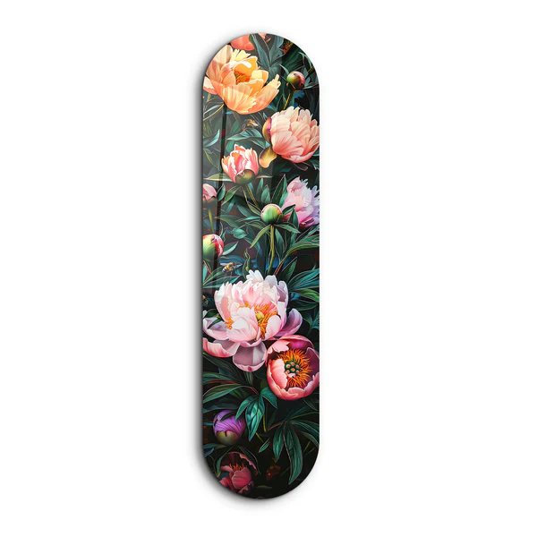 Flowers Painting V4 | Glass Wall Art