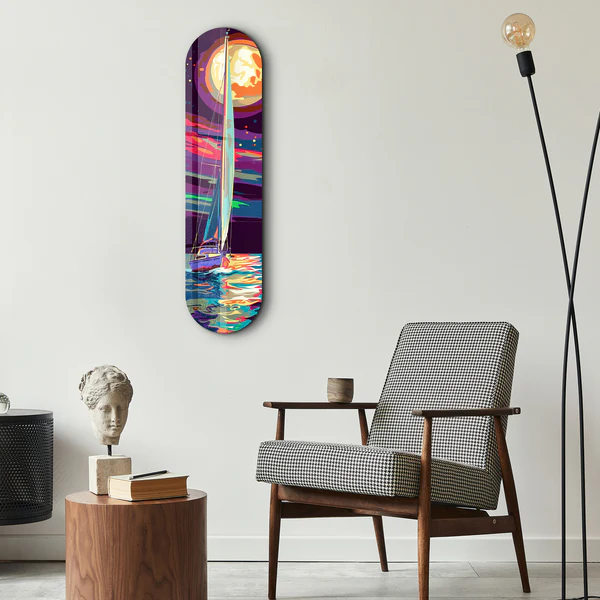 Sailing Boat Painting 2 | Glass Wall Art - Image 2