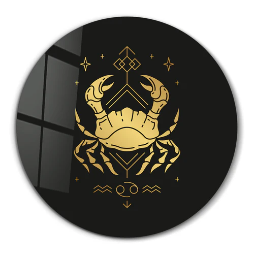 ・"Zodiac Signs - Cancer"・Rounded Glass Wall Art