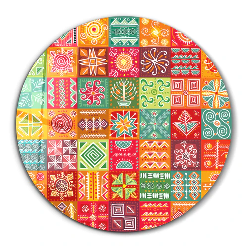 ・"Mosaica 2"・Rounded Glass Wall Art