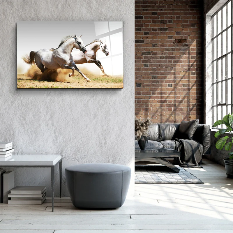 ・"Running Horses"・Glass Wall Art - Image 2
