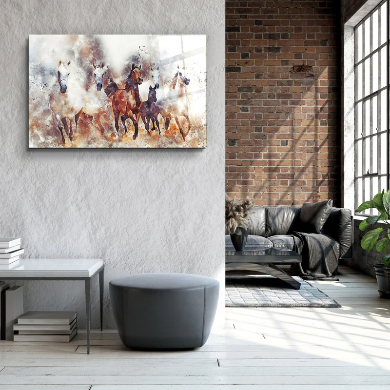 ・"Running Horses"・Glass Wall Art - Image 3