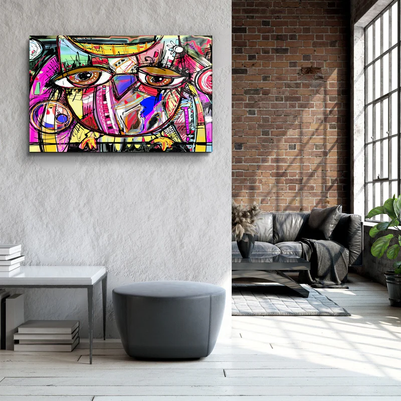 ・"Owl Abstract"・Glass Wall Art - Image 3