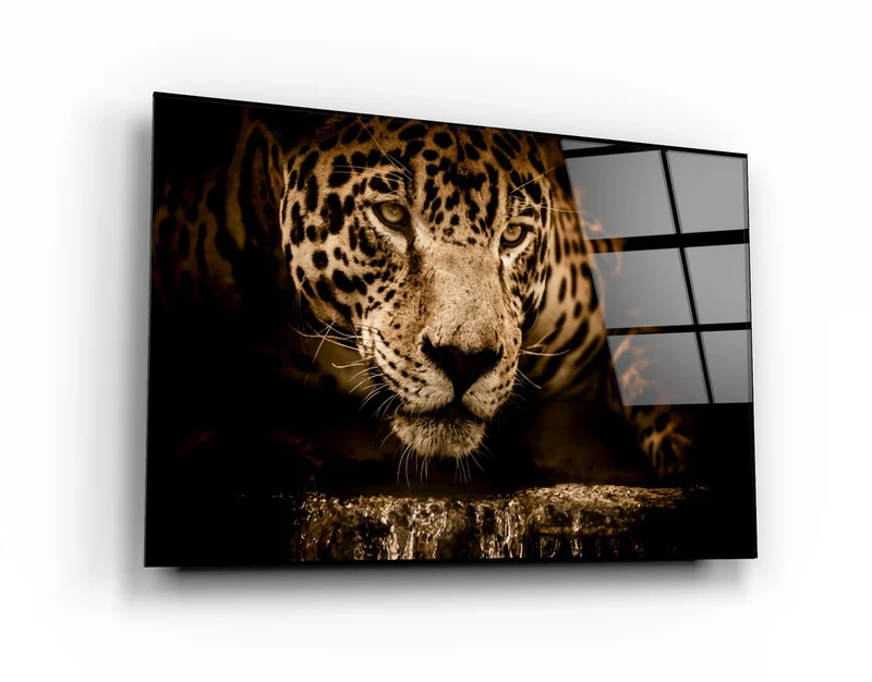 ・"Leopard"・Glass Wall Art