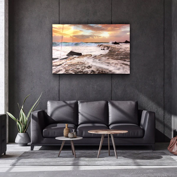 ・"Raging Waves"・Glass Wall Art - Image 3