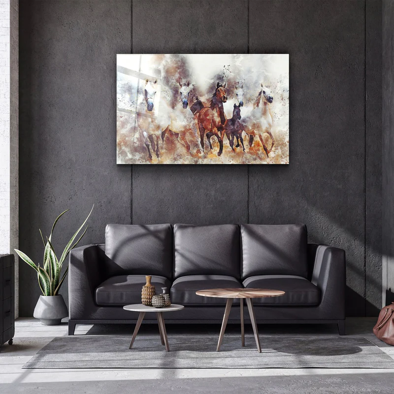 ・"Running Horses"・Glass Wall Art - Image 2