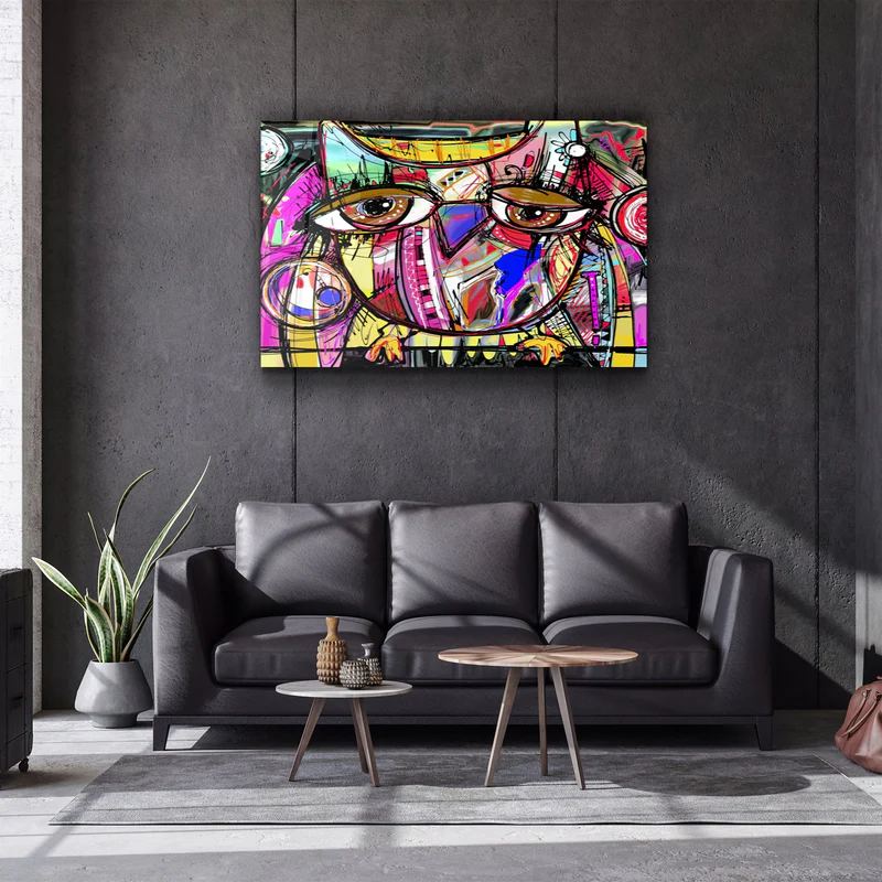 ・"Owl Abstract"・Glass Wall Art - Image 2