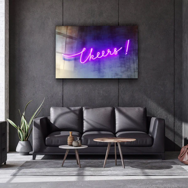 ・"Cheers!"・Glass Wall Art) - Image 2
