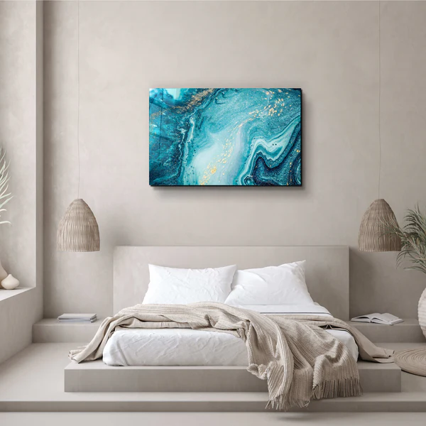 ・"Marble Collection H15 - Ocean"・Glass Wall Art - Image 2