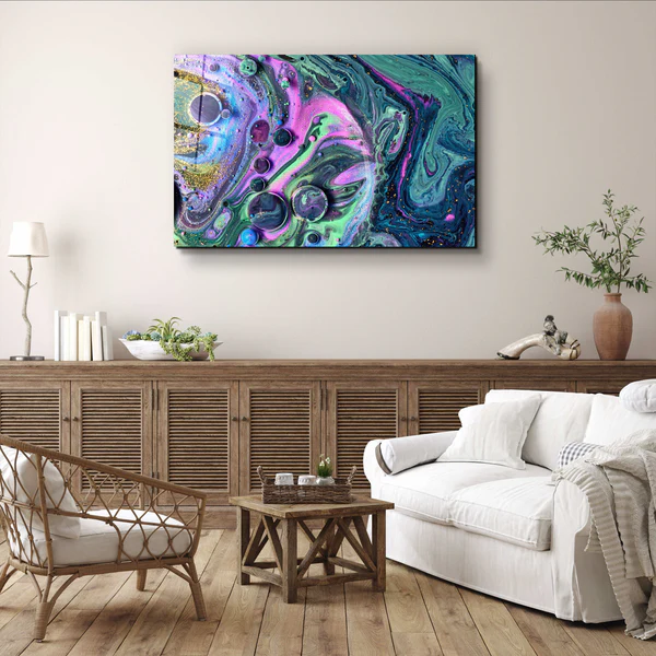 ・"Marble Galaxy 2"・Glass Wall Art - Image 2